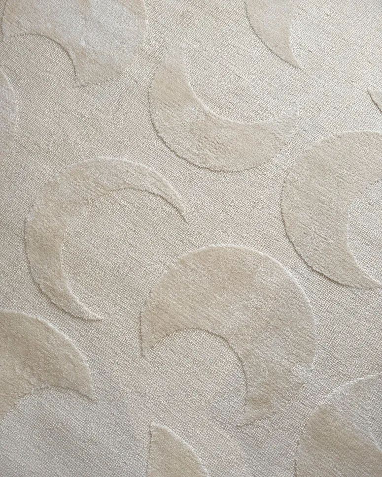 Lucy Beige Cream Half-Moon Pattern Rug *NO RETURNS UNLESS FAULTY