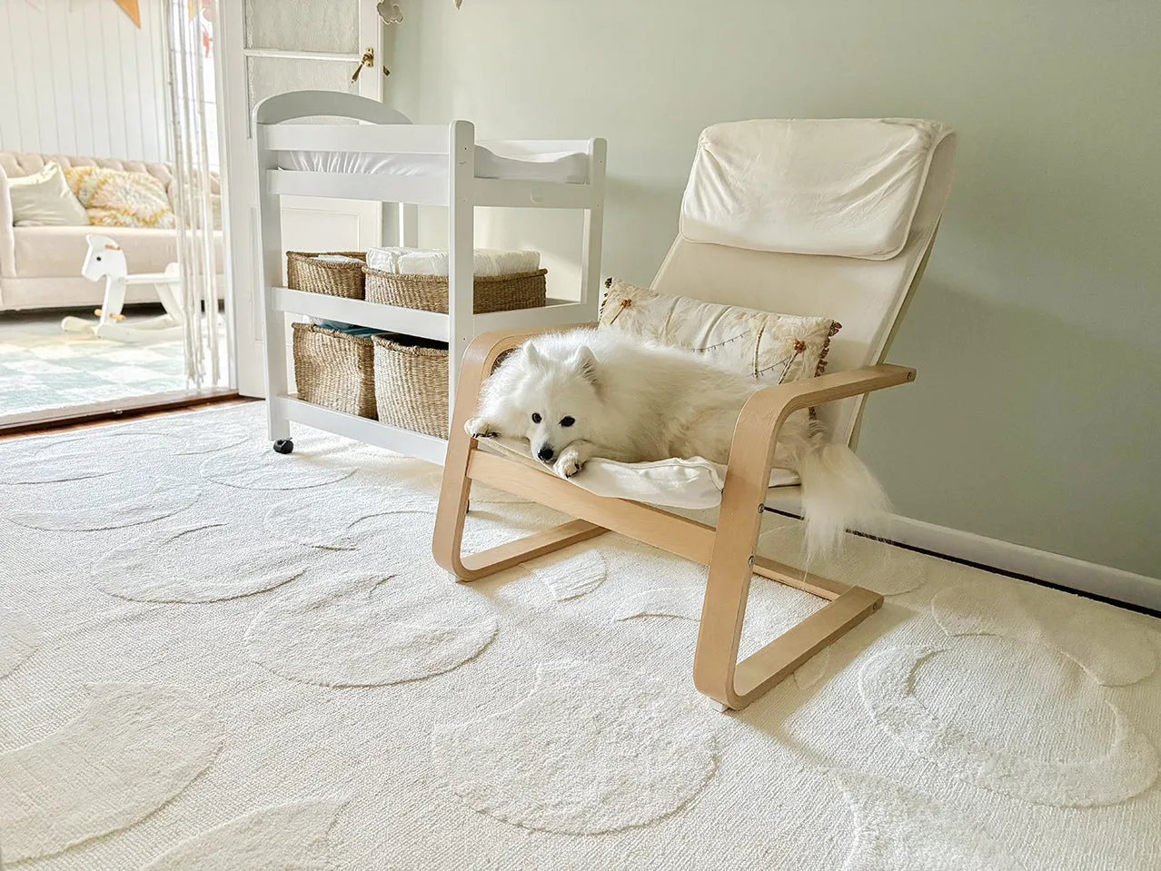 Lucy Beige Cream Half-Moon Pattern Rug *NO RETURNS UNLESS FAULTY
