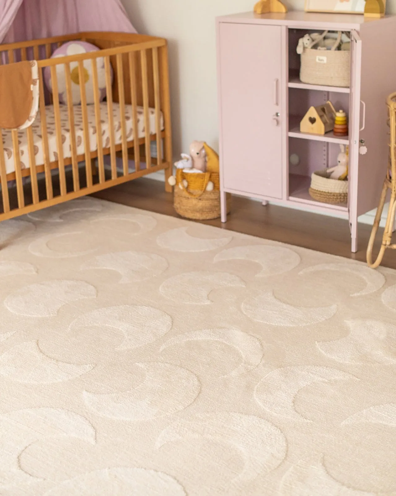 Lucy Beige Cream Half-Moon Pattern Rug *NO RETURNS UNLESS FAULTY
