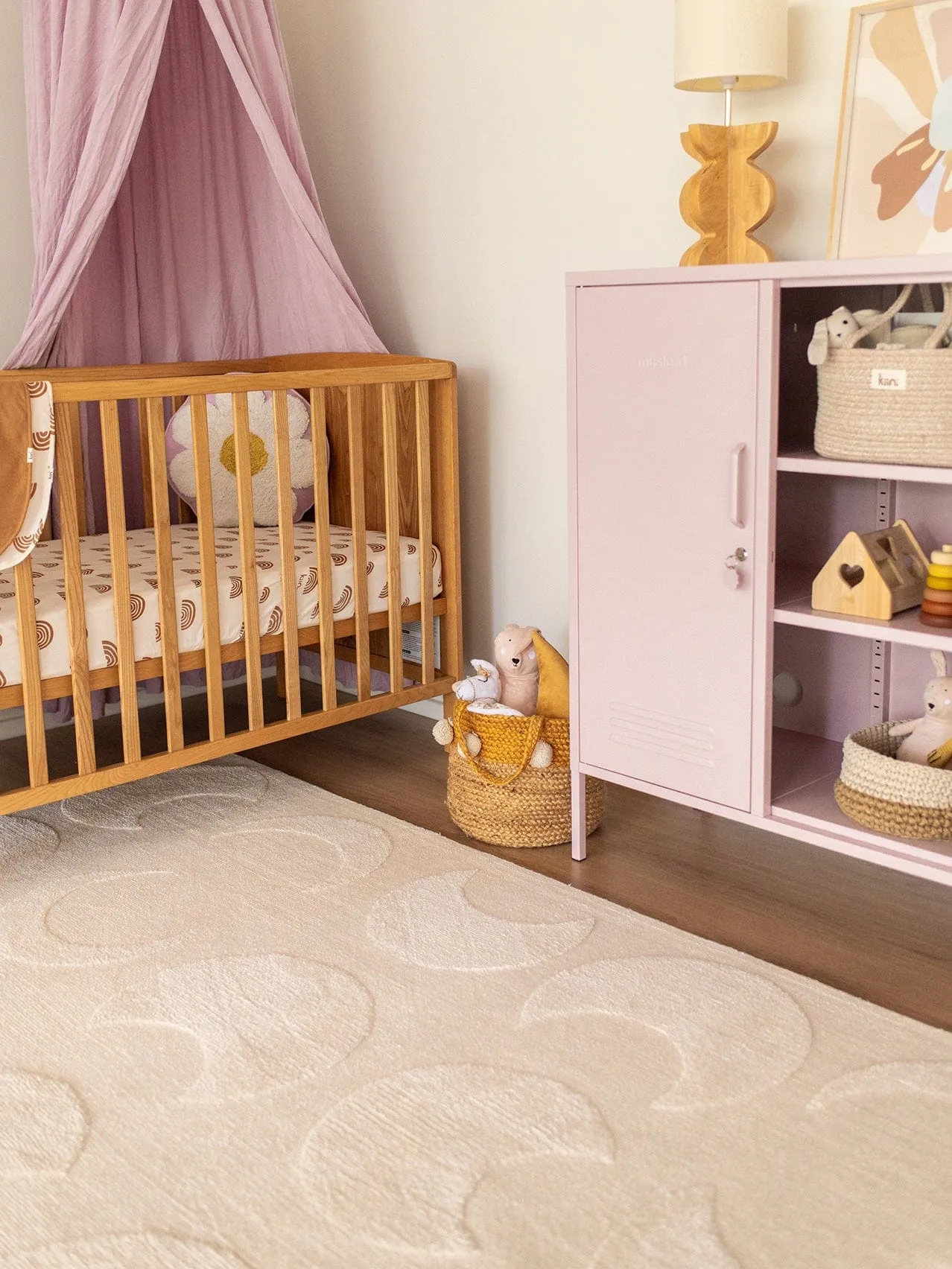 Lucy Beige Cream Half-Moon Pattern Rug *NO RETURNS UNLESS FAULTY