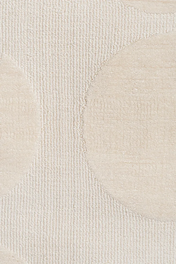 Lucy Beige Cream Half-Moon Pattern Rug *NO RETURNS UNLESS FAULTY