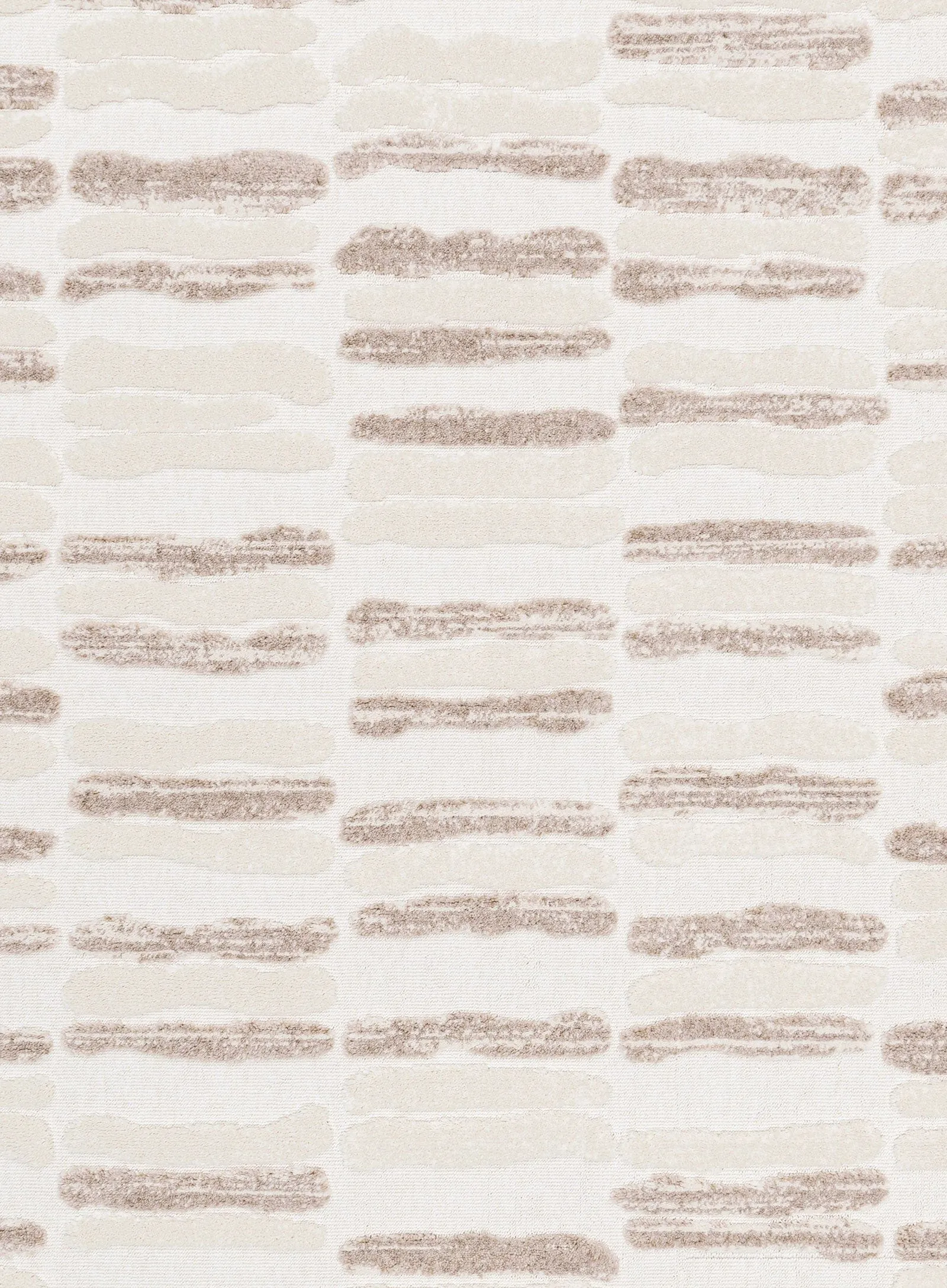 Luiza Ivory and Beige Abstract Striped Rug