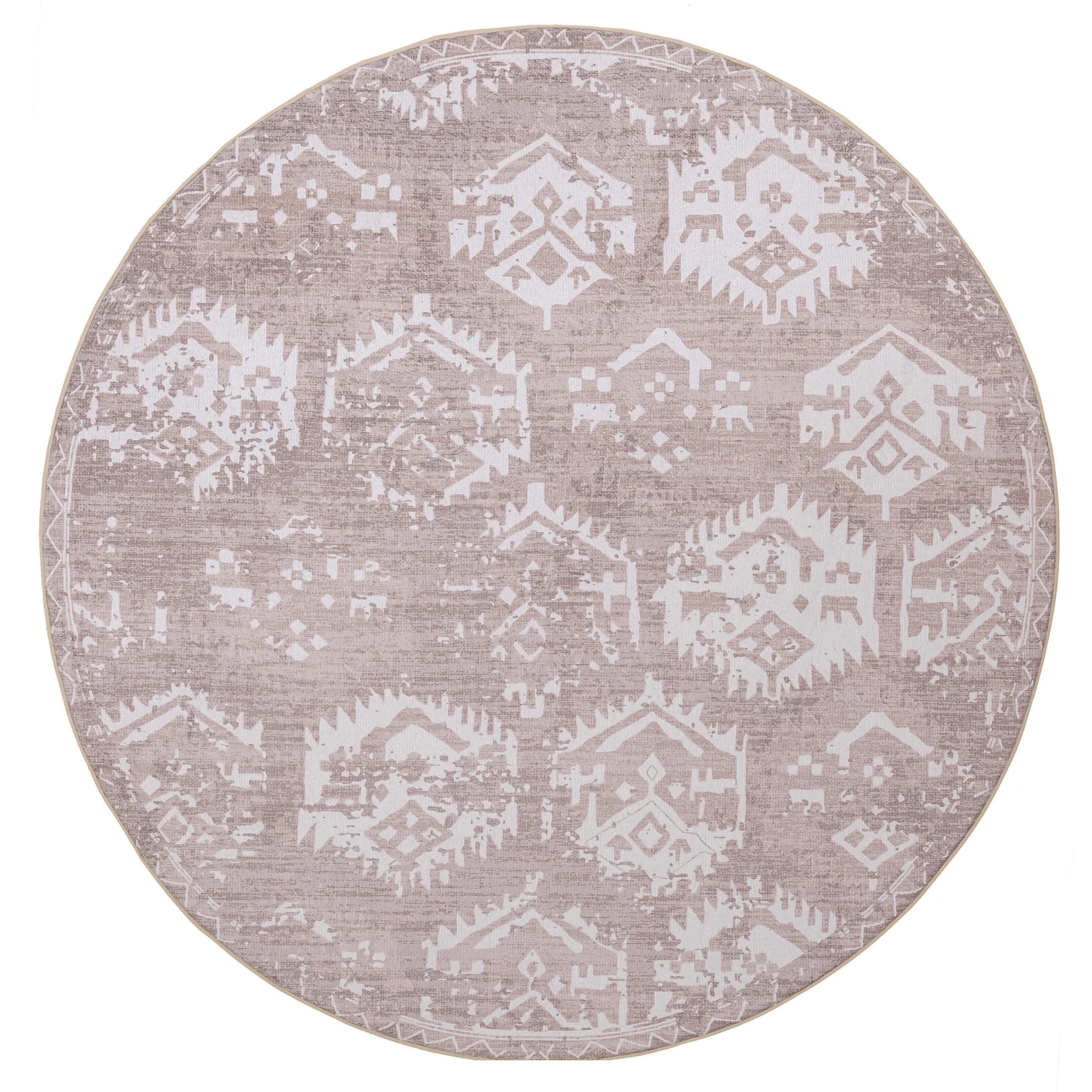 Lumi Grey Plush Rollie Pollie  Round Playmatmodern color block patchwork rug