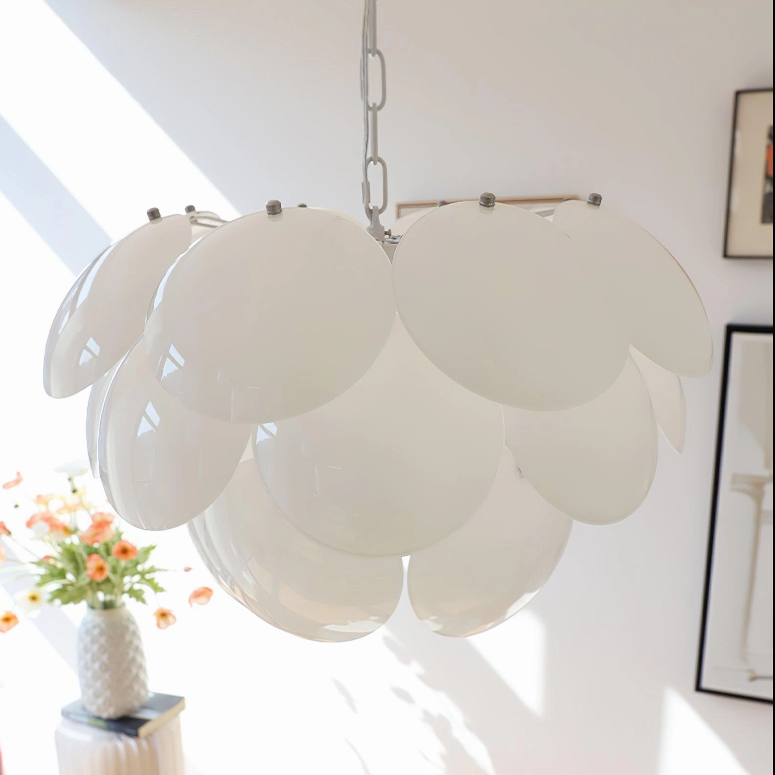 Luminous Petal Glass Chandelier