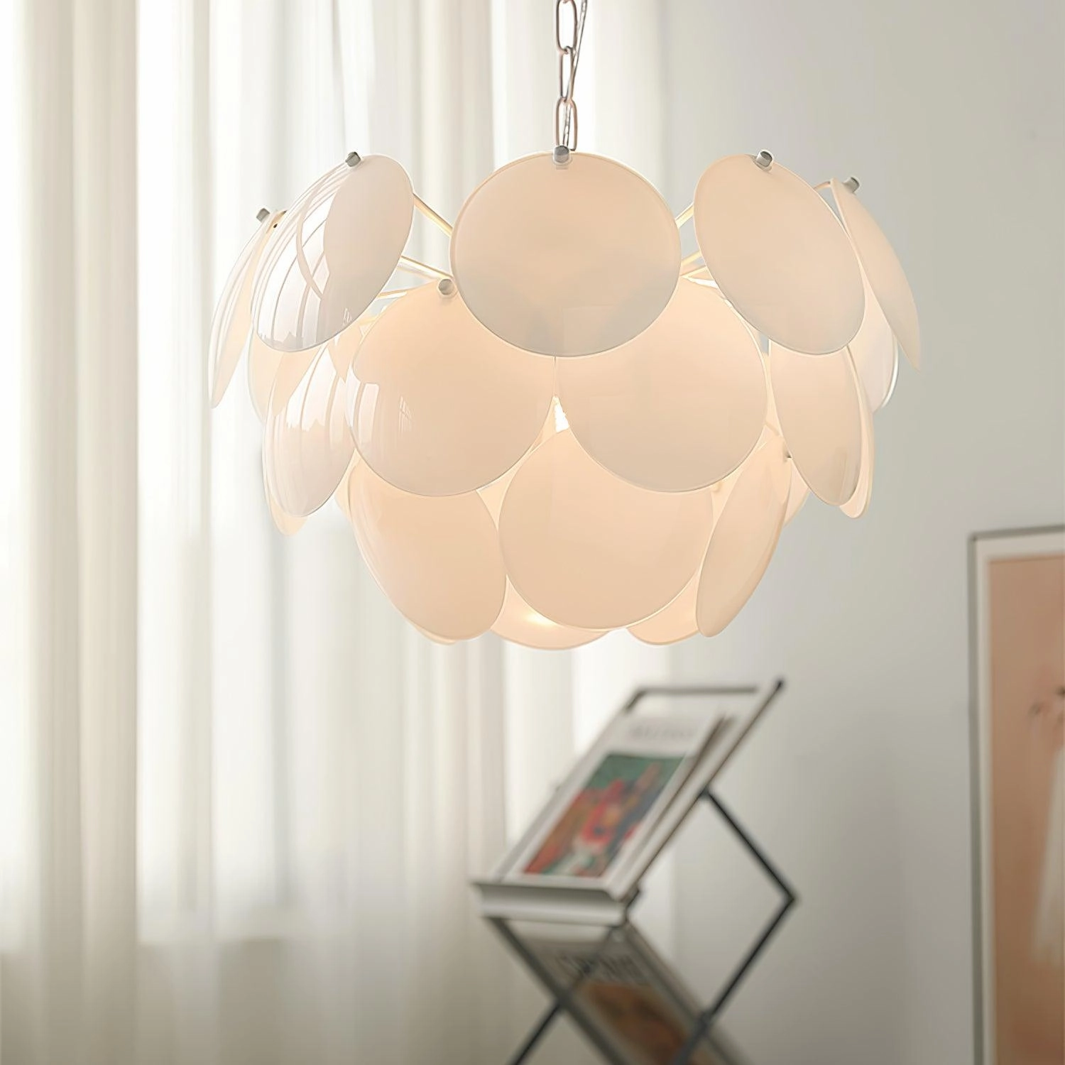 Luminous Petal Glass Chandelier