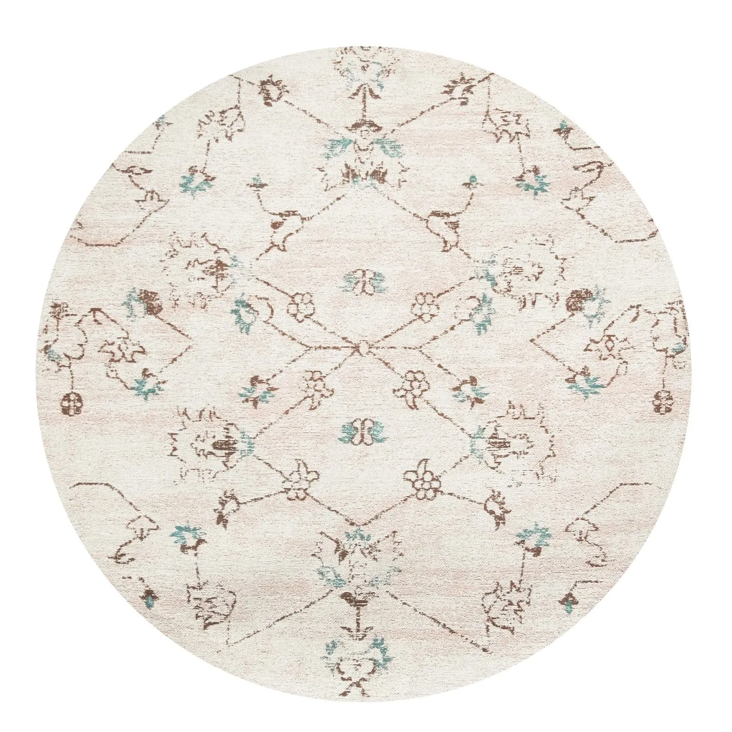 Luna Blue and Pink Floral Round Rug *NO RETURNS UNLESS FAULTYmodern color block patchwork rug