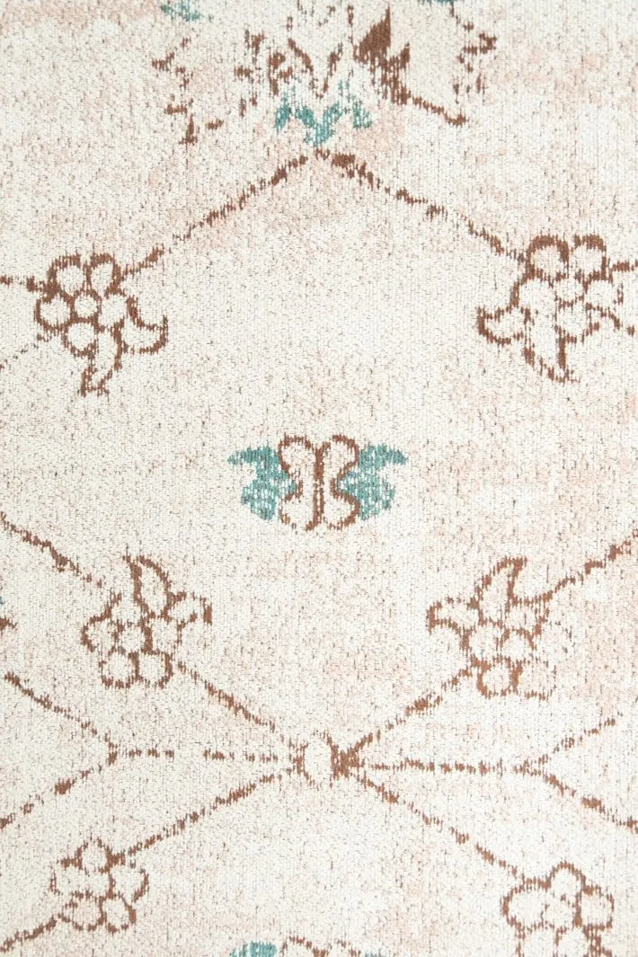 Luna Blue and Pink Floral Rug *NO RETURNS UNLESS FAULTY