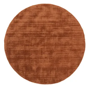 Lupe Terracotta Handwoven PET Round Rugmodern color block patchwork rug