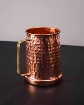 Lustrous Copper Hammered Beer Mug - 5"modern kitchen decor ,kitchen dinner set ,dinnerware 