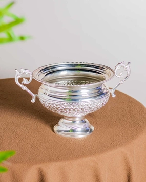 Luxurious Charm Brass Silver Handi - 10"home decor ,wall decor 