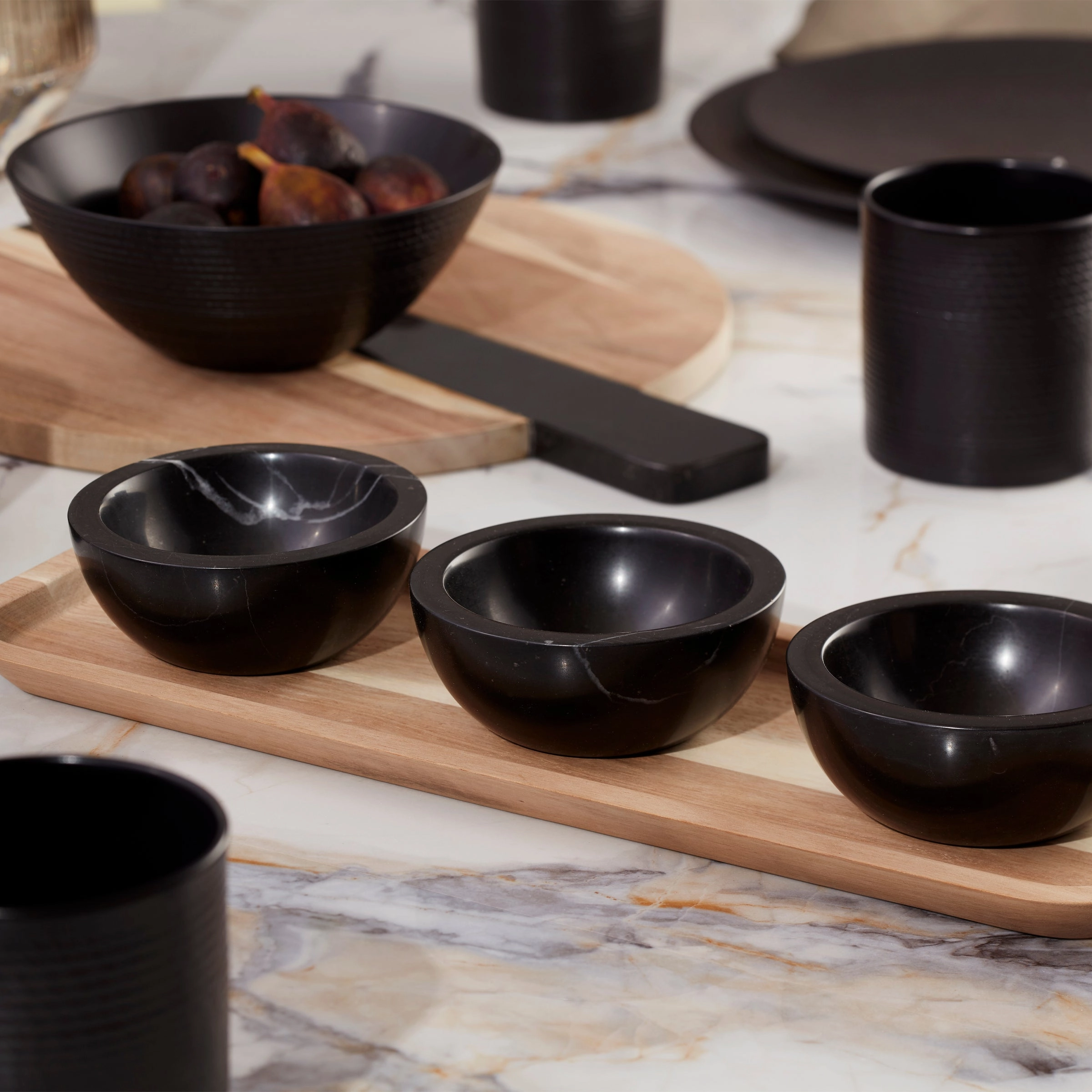 LX Collective Tray With 3 Dip Bowls