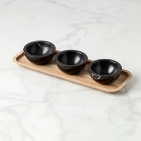 LX Collective Tray With 3 Dip Bowlsmodern kitchen decor ,kitchen dinner set ,dinnerware 