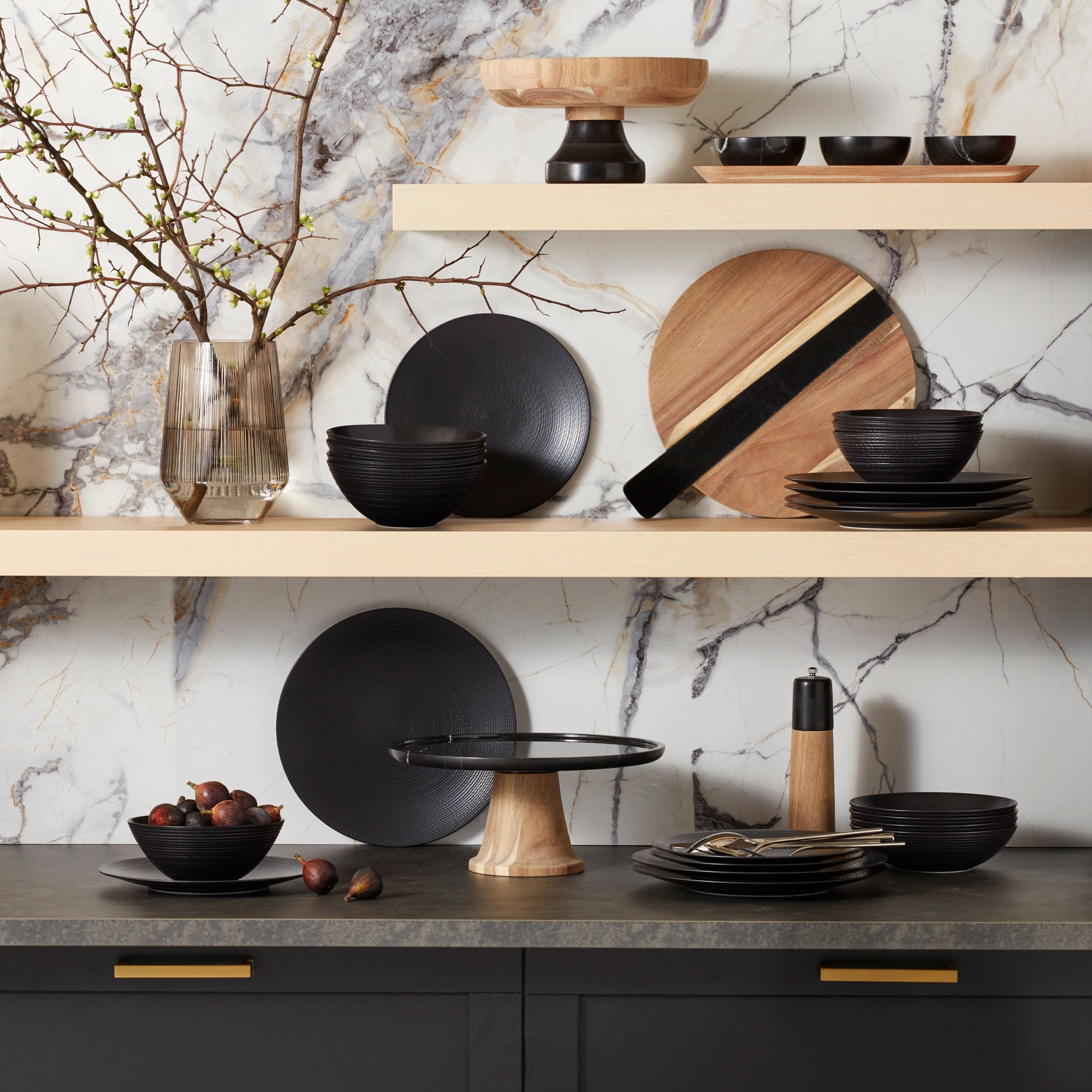 LX Collective Tray With 3 Dip Bowls