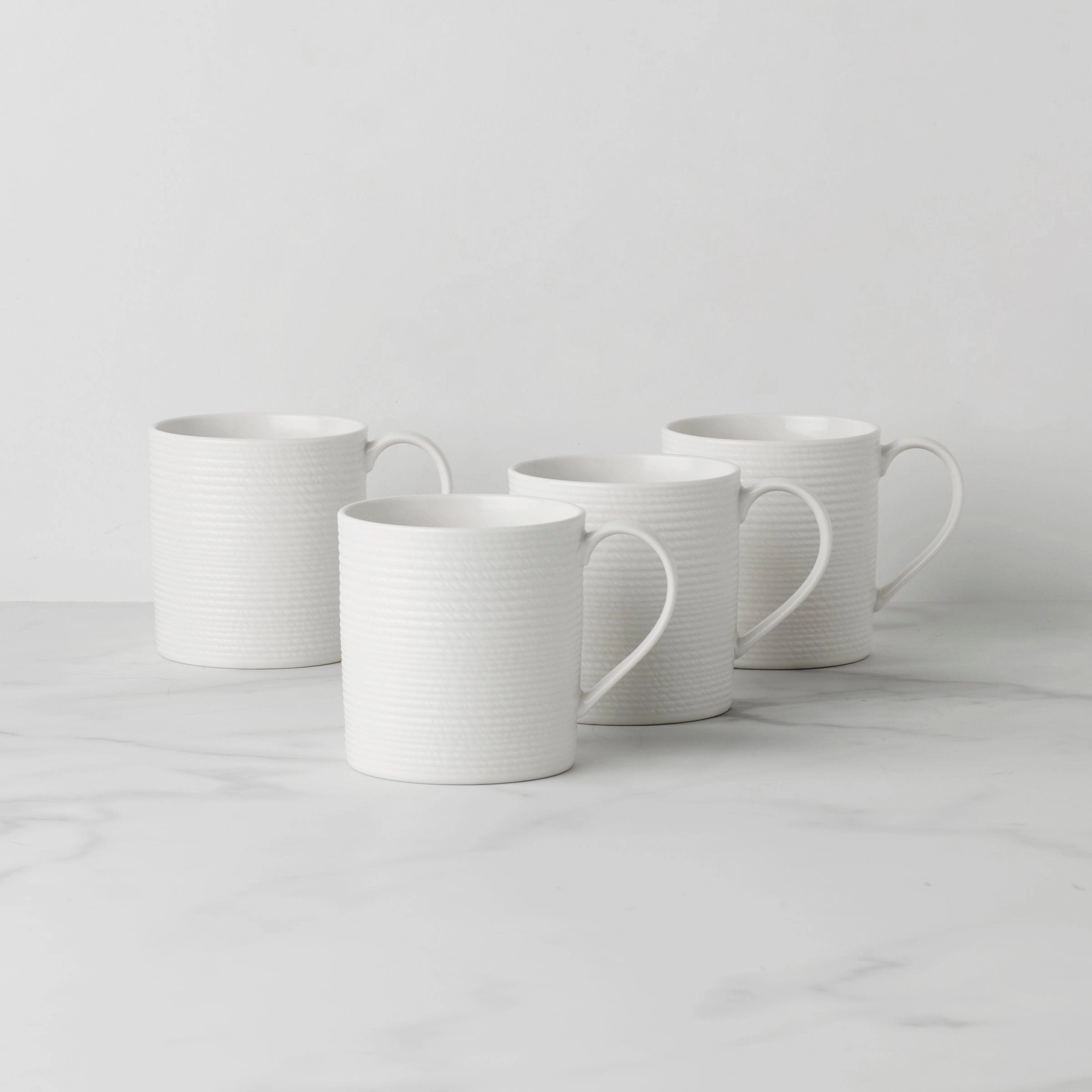 LX Collective White Mugs - Set of 4modern kitchen decor ,kitchen dinner set ,dinnerware 