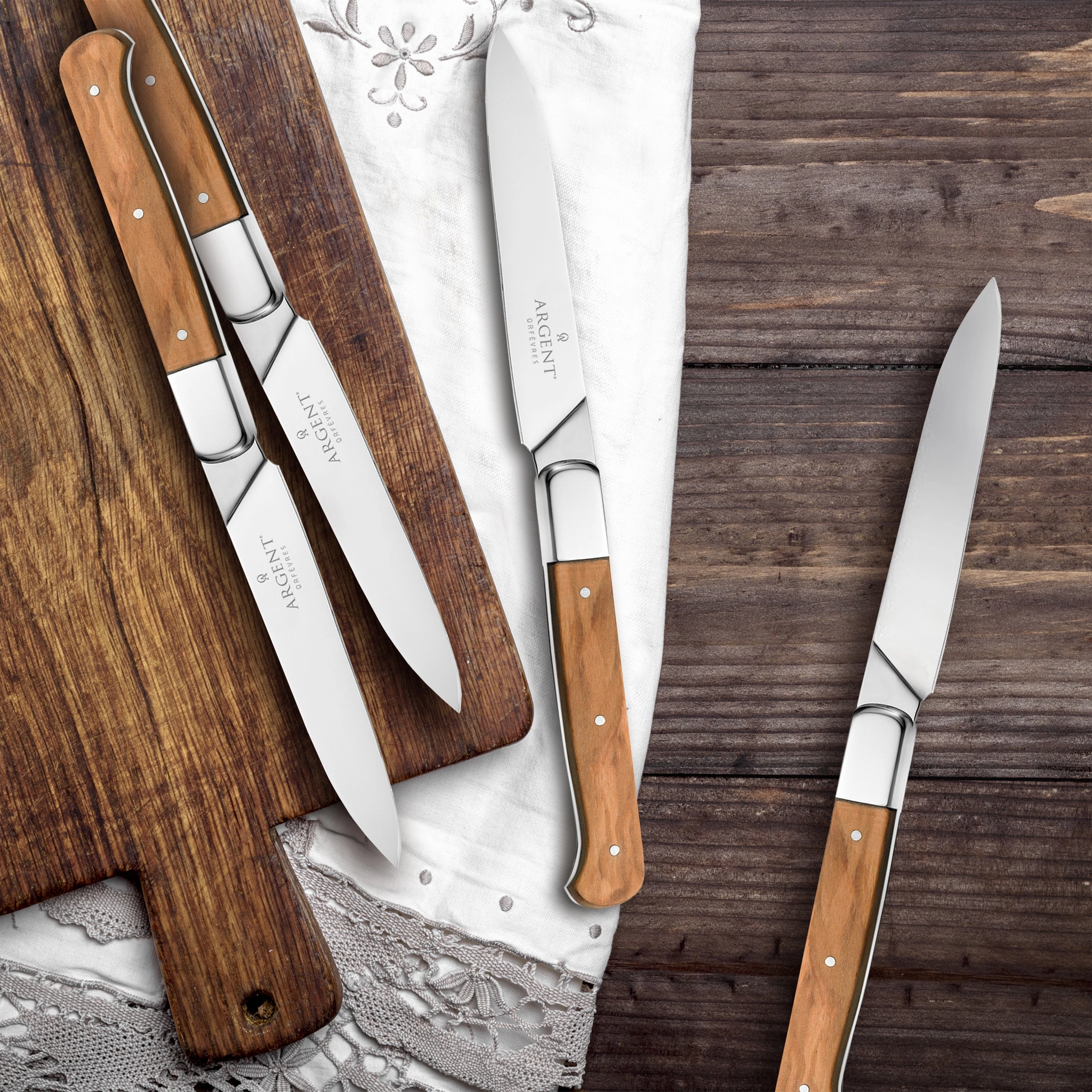 Lynden Olive Wood Steak Knives Set of 4