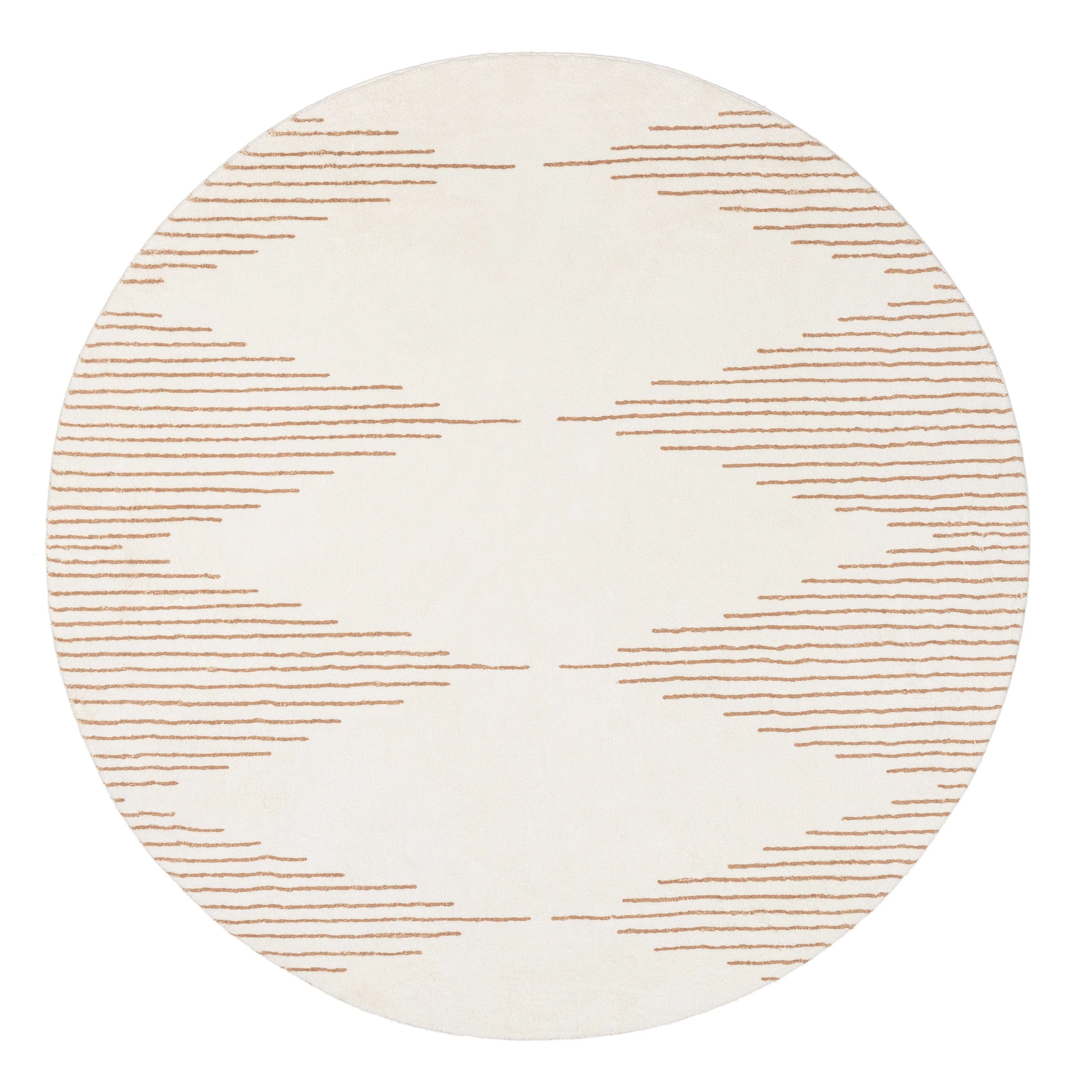 Lyra Ivory and Brown Diamond Stripe Washable Round Rugmodern color block patchwork rug