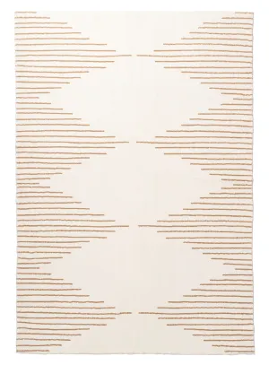 Lyra Ivory and Brown Diamond Stripe Washable Rugmodern color block patchwork rug