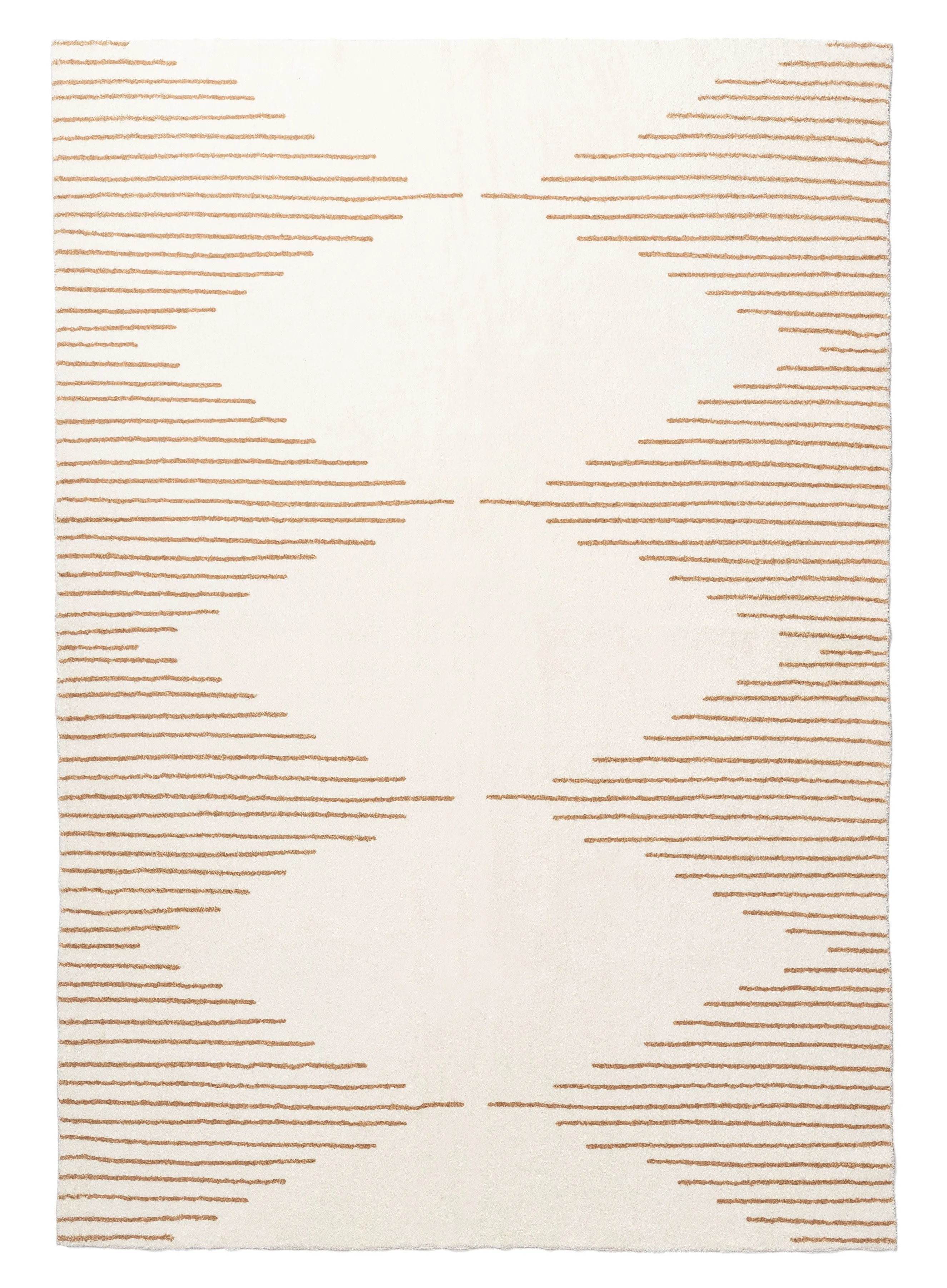 Lyra Ivory and Brown Diamond Stripe Washable Rugmodern color block patchwork rug