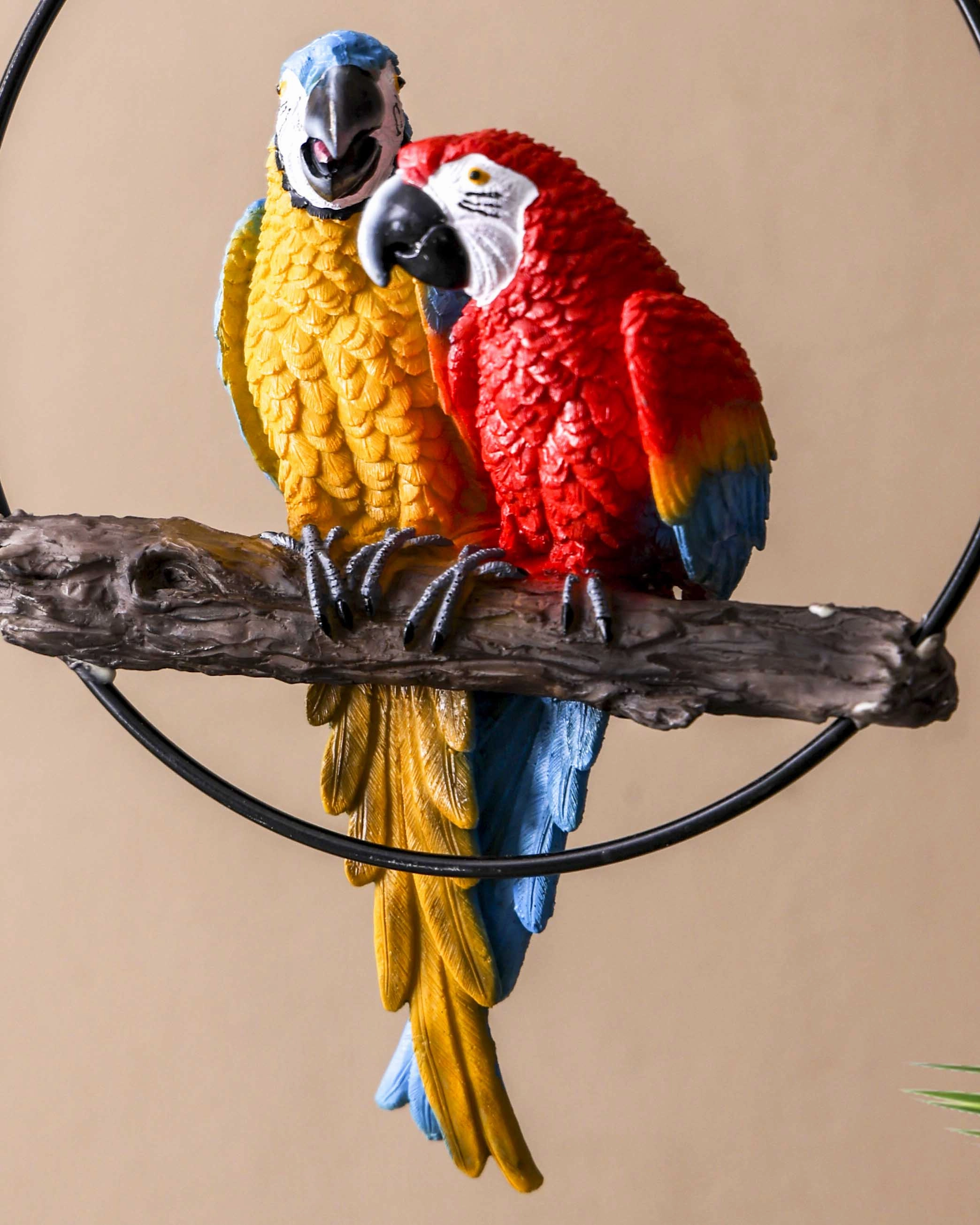 Macaw Parrot Decorative Ring Hanging Figurine