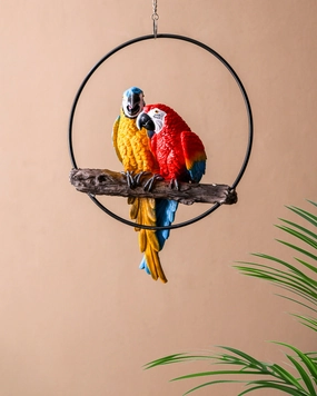 Macaw Parrot Decorative Ring Hanging Figurinehome decor ,wall decor 