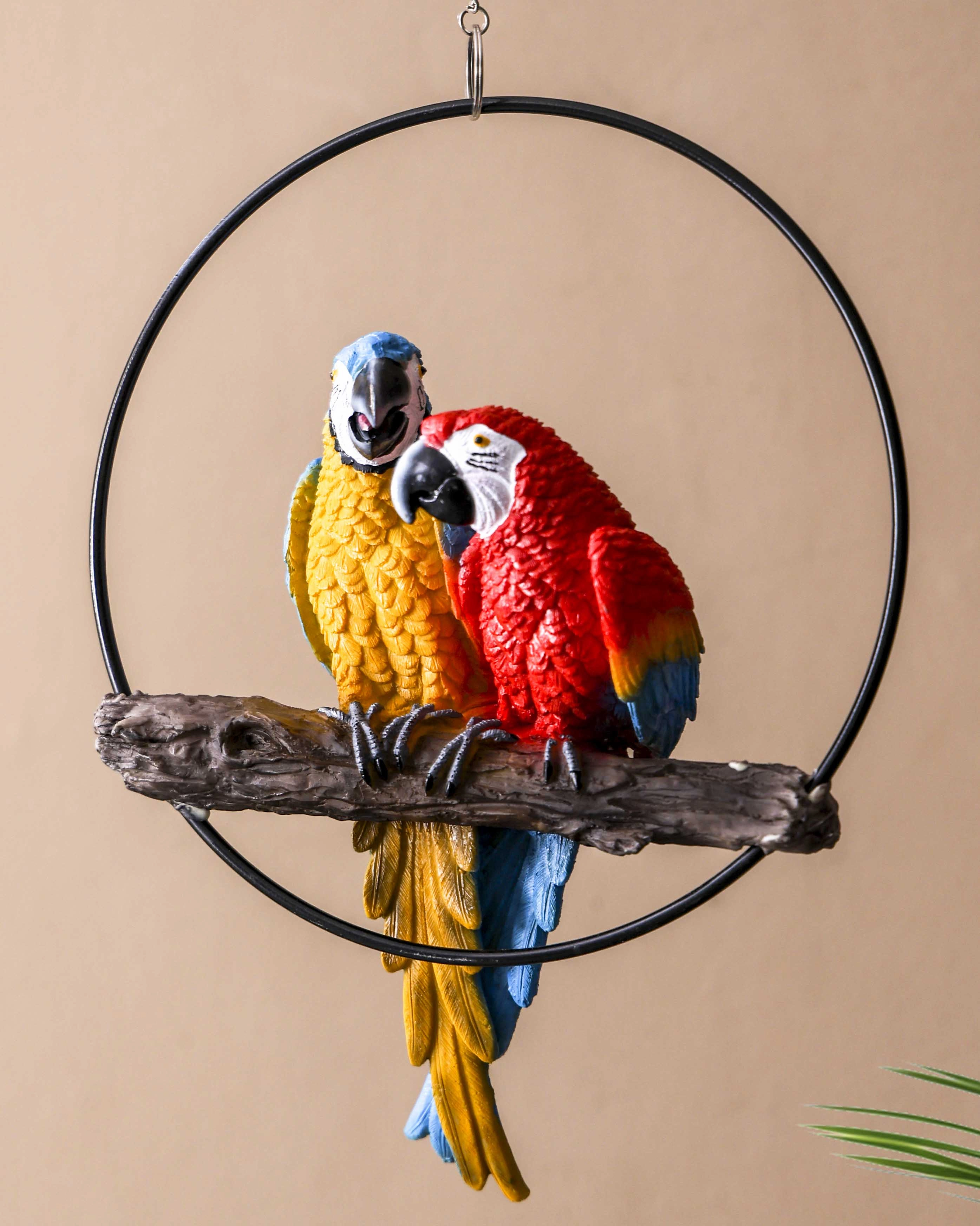 Macaw Parrot Decorative Ring Hanging Figurine