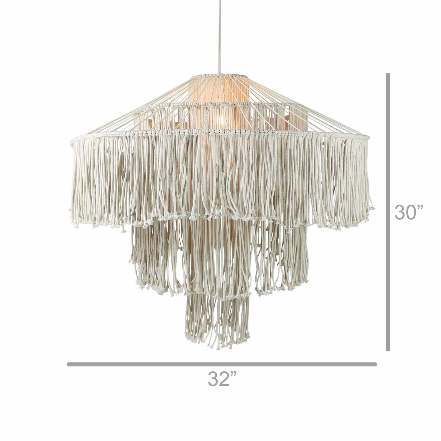 Macrame Fringe Pendant Light