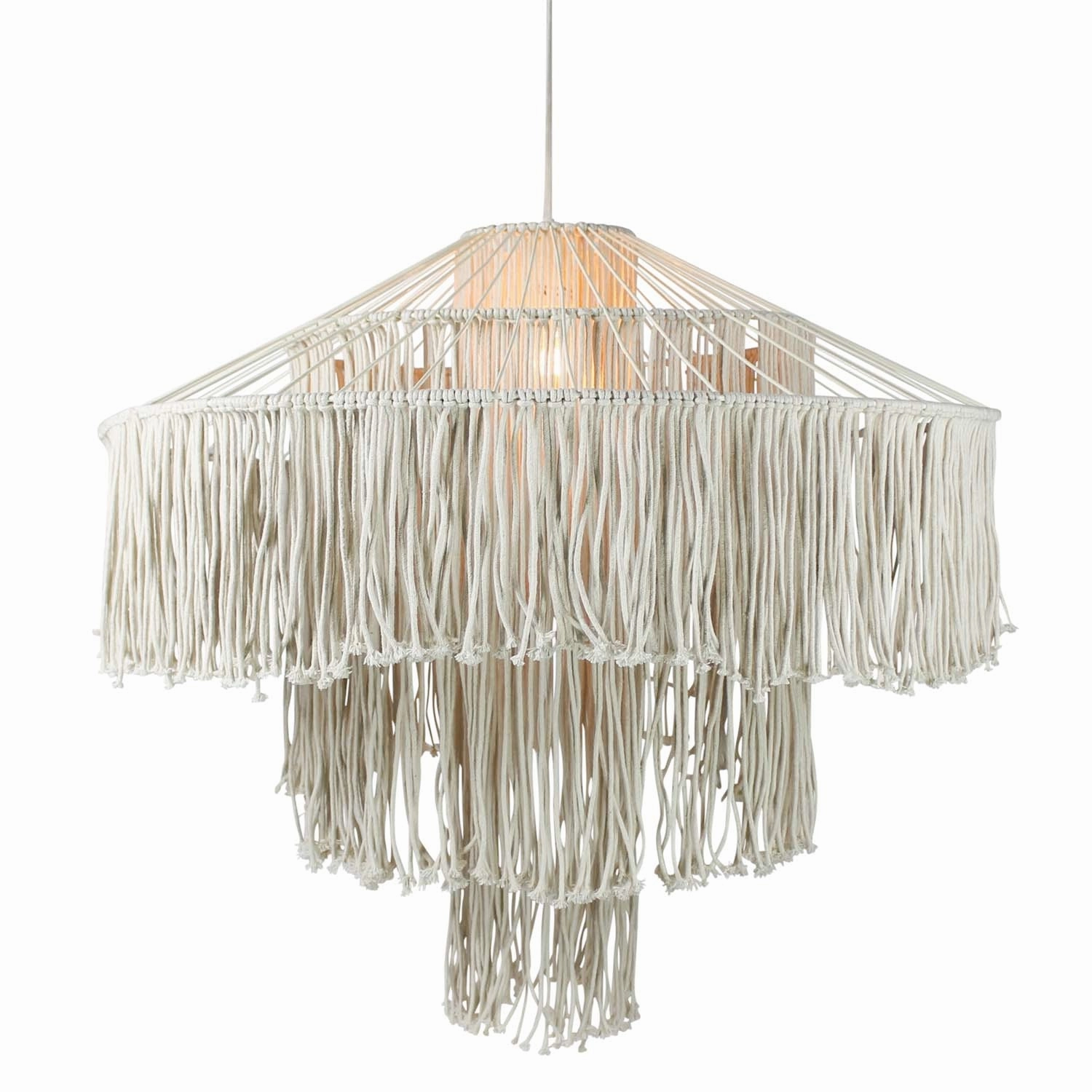 Macrame Fringe Pendant Lightnordic style desktop ornaments
