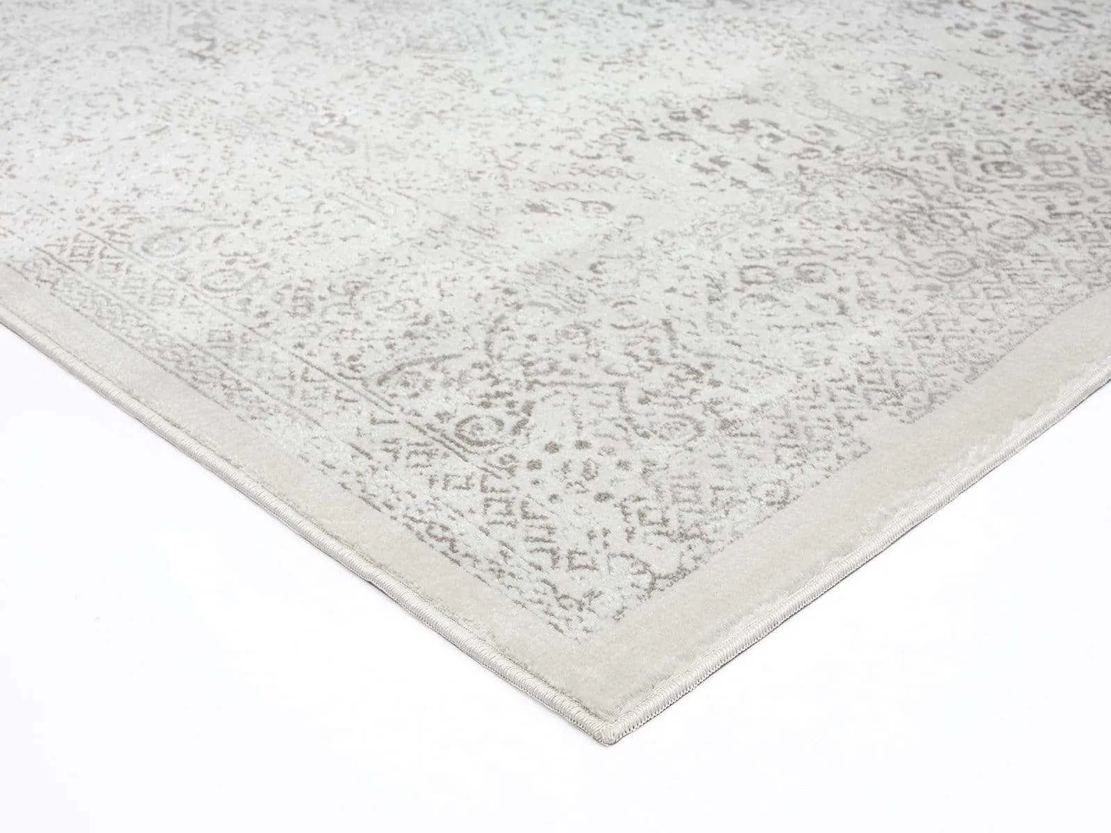 Madison Ivory And Grey Traditional Distressed Runner Rug