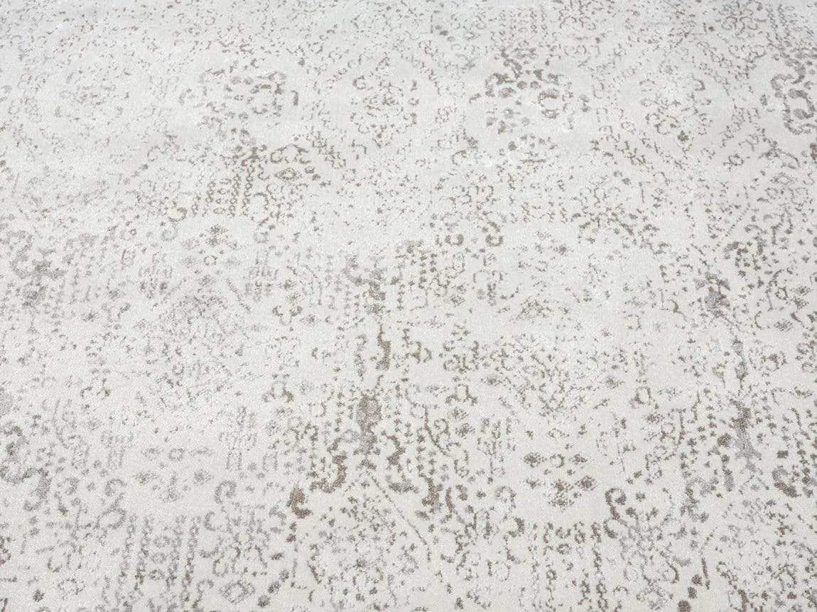 Madison Ivory And Grey Traditional Distressed Runner Rug