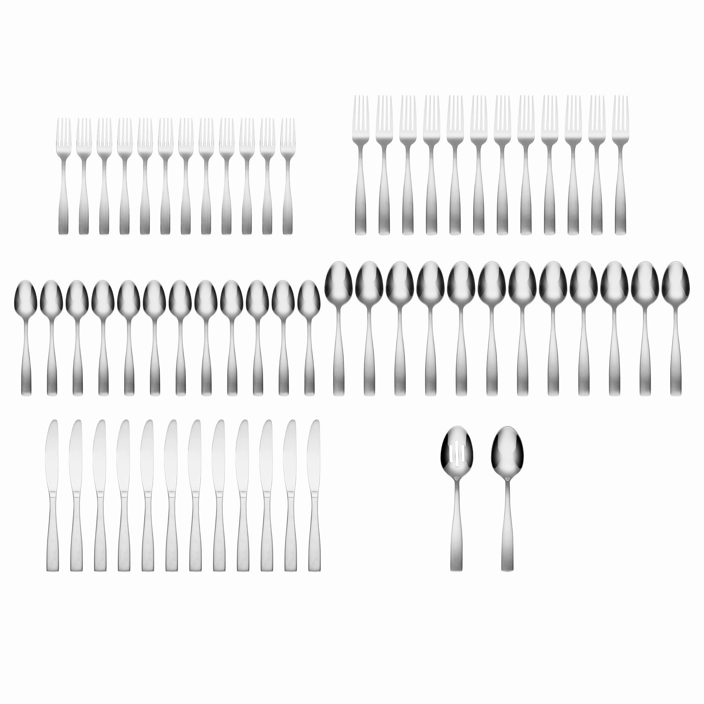 Madison Satin 62 Piece Flatware Set with Wood Tray