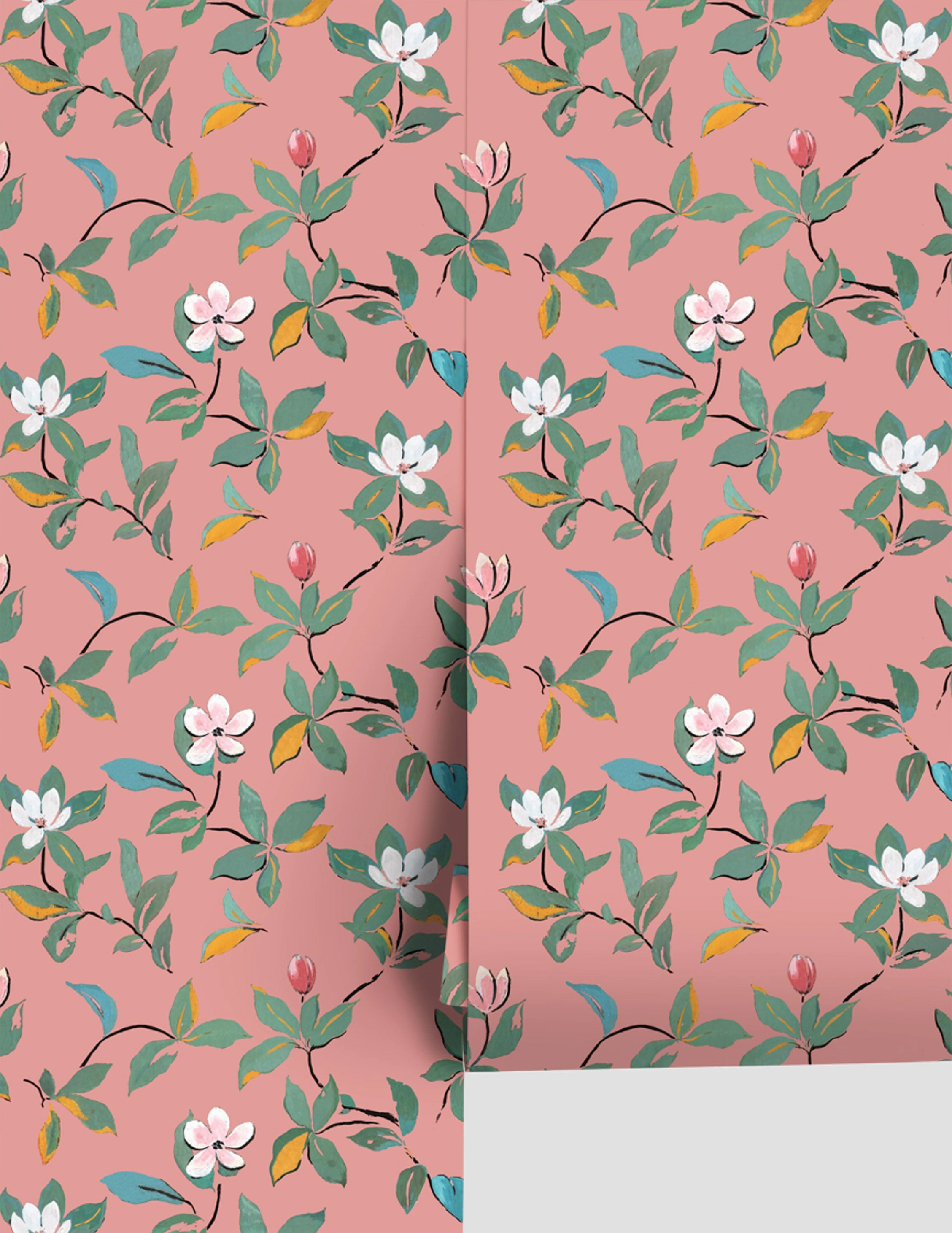 Magnolias Wallpaper by Paule Marrotnordic style wall decor