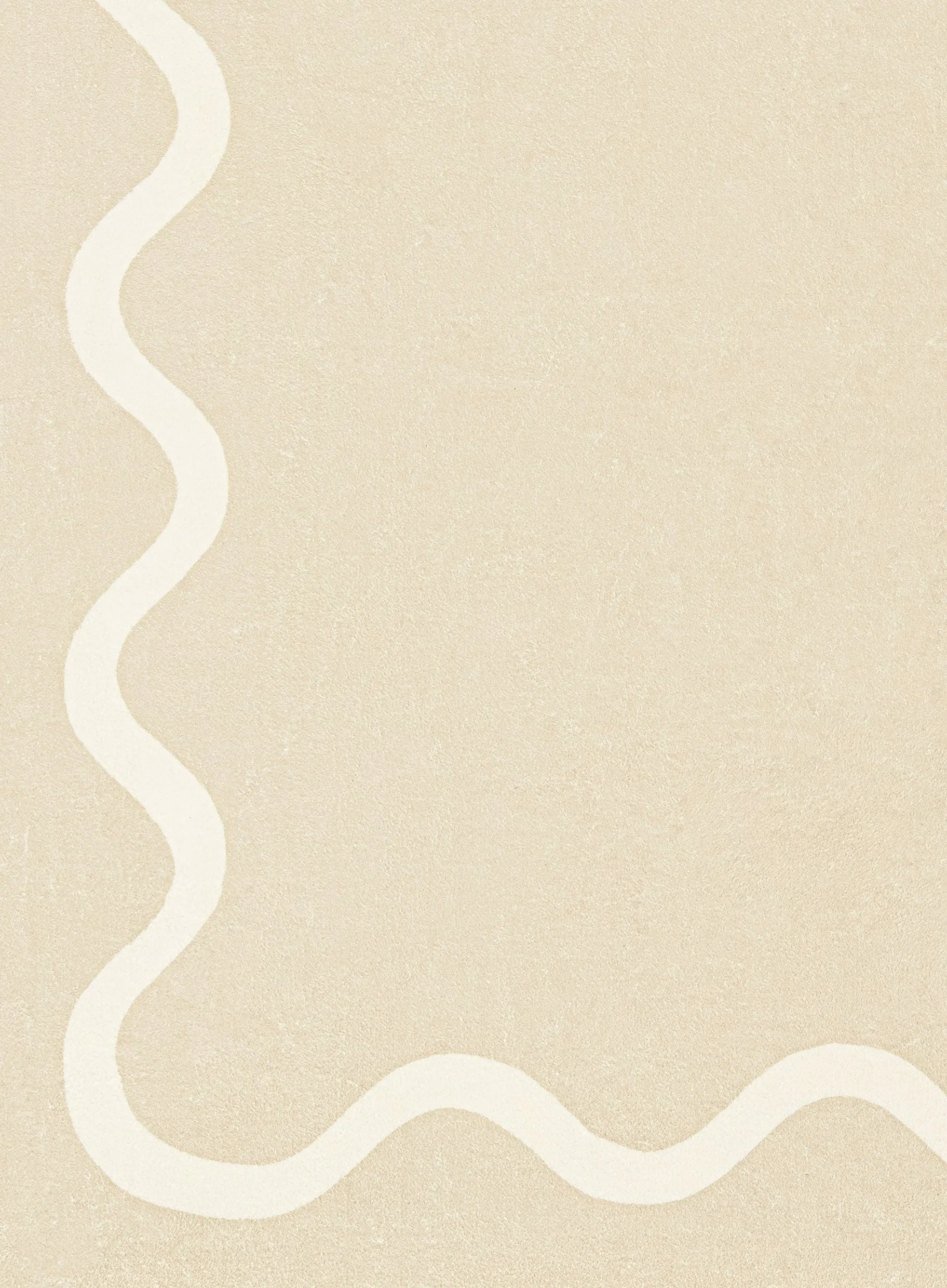 Mahali Beige Ivory Wiggle Bordered Washable Rug