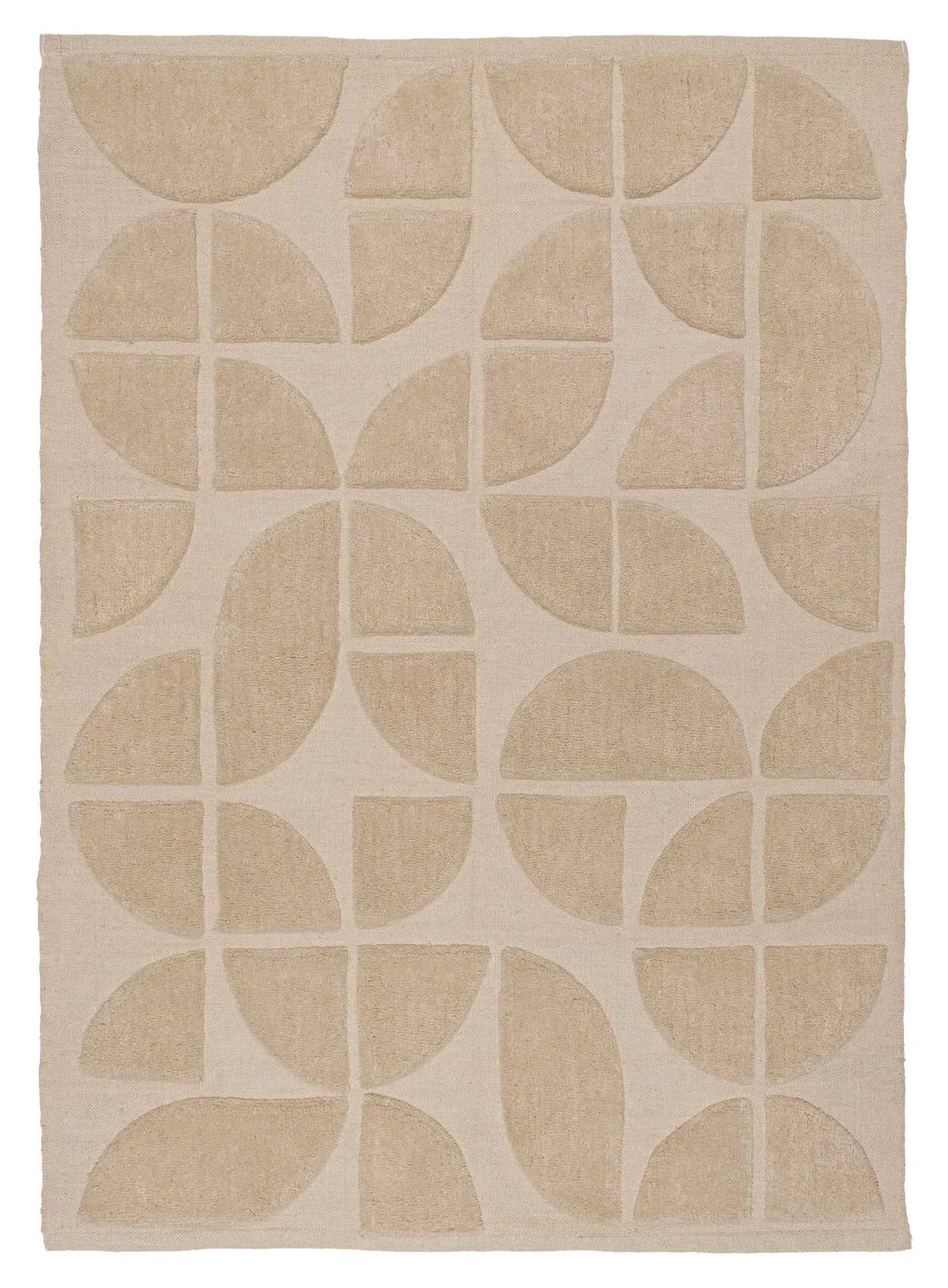 Mai Beige Geometric Washable Wool Rugmodern color block patchwork rug