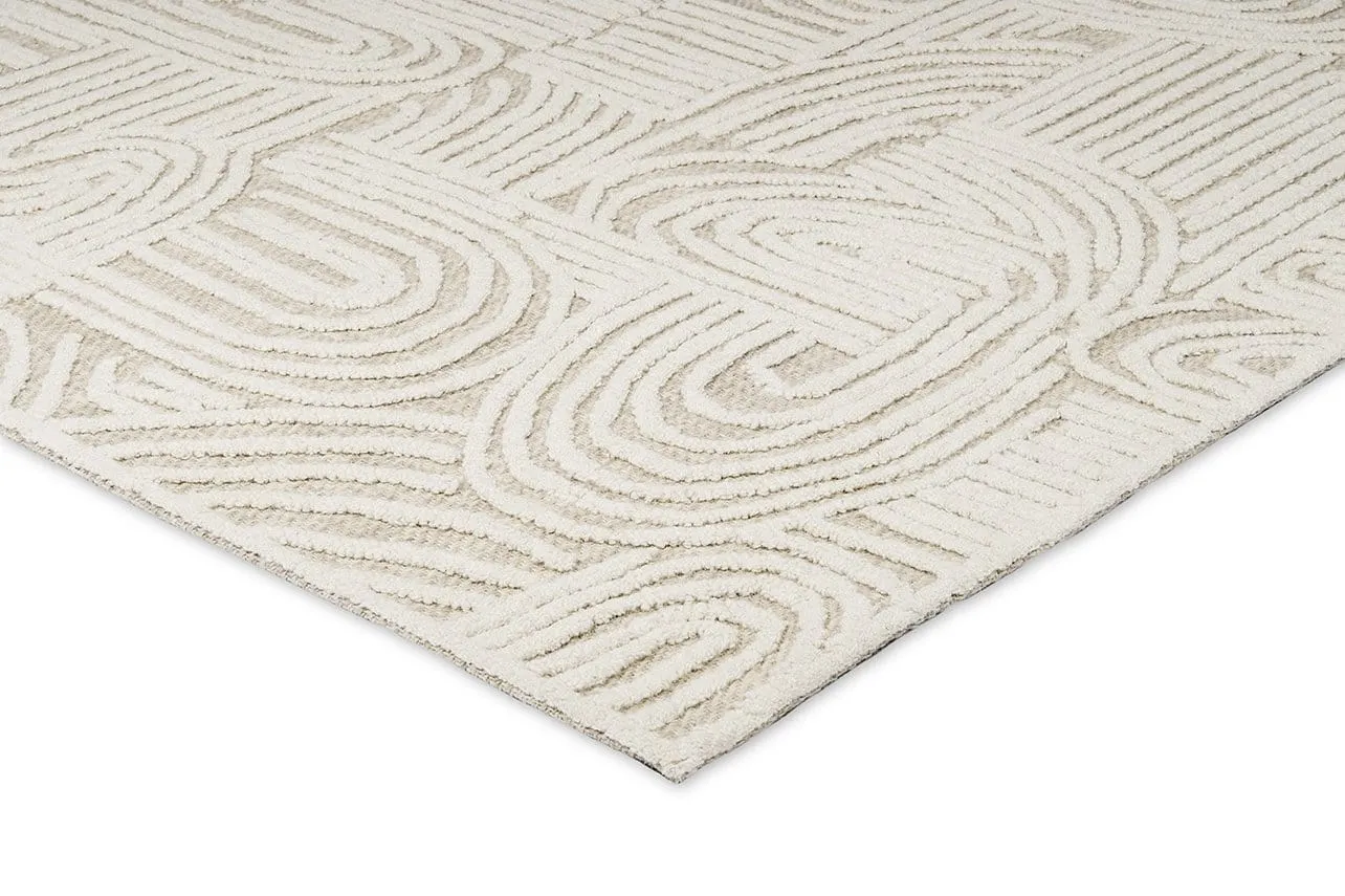 Maisie Cream and Ivory Textured Tribal Rug