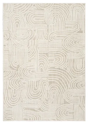 Maisie Cream and Ivory Textured Tribal Rugmodern color block patchwork rug