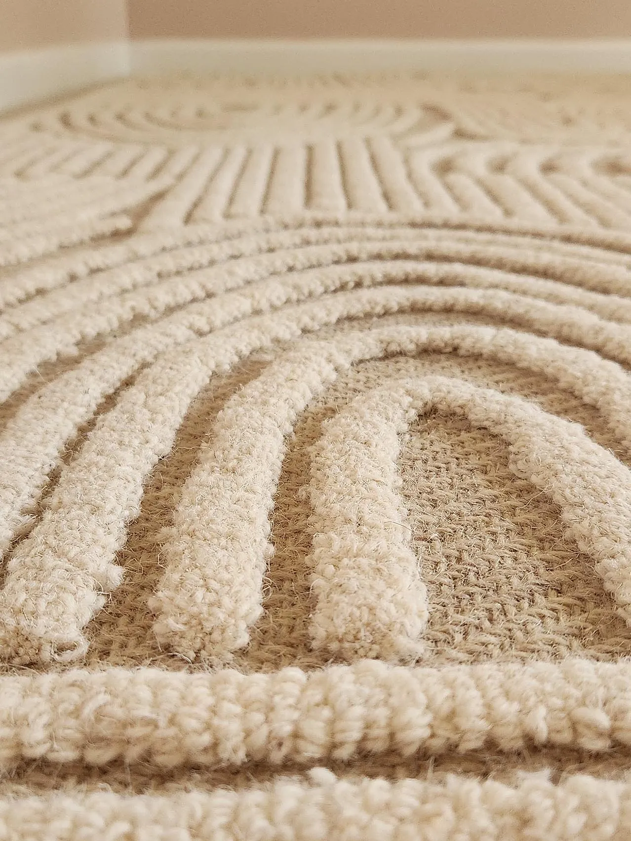 Maisie Cream and Ivory Textured Tribal Rug