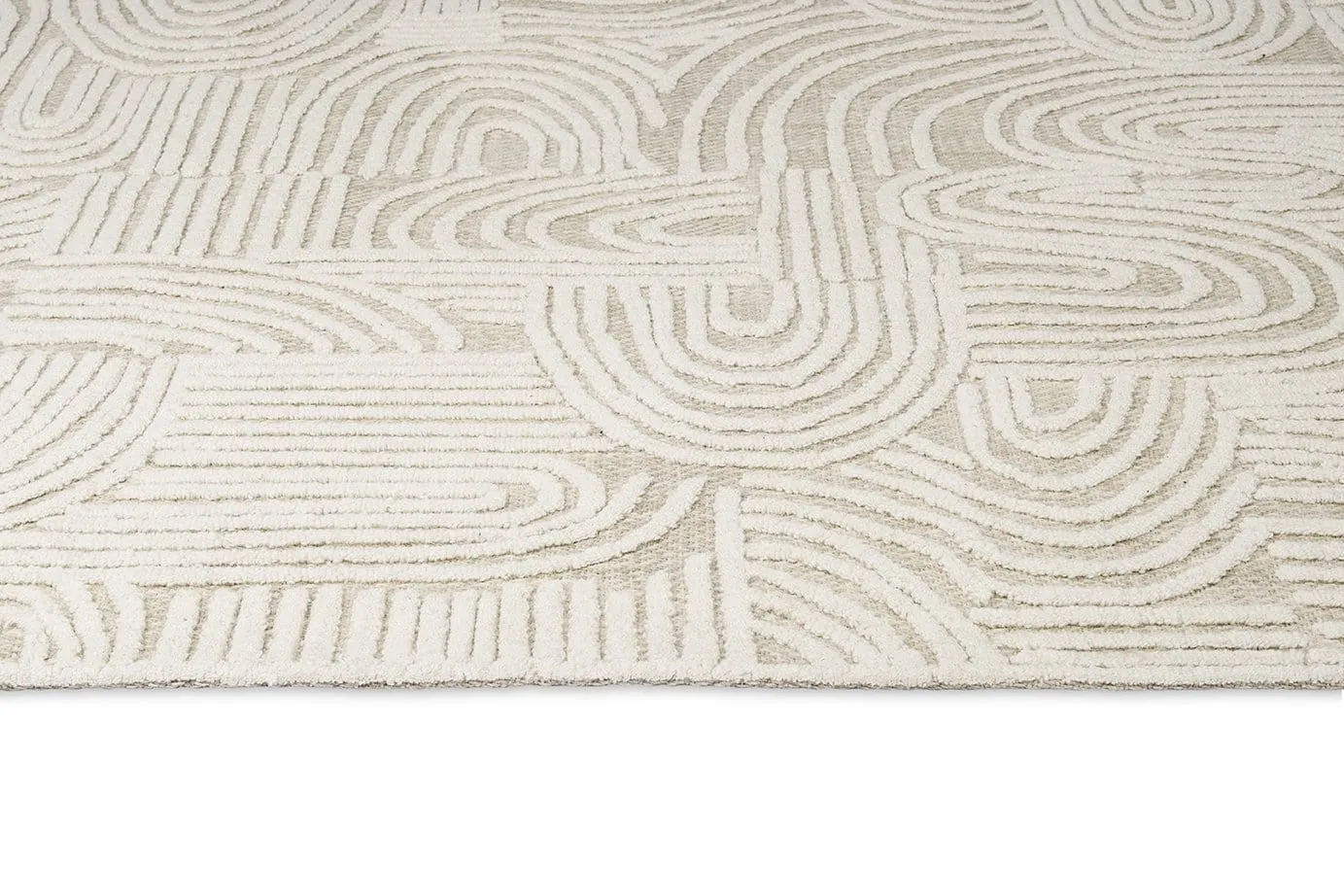 Maisie Cream and Ivory Textured Tribal Rug