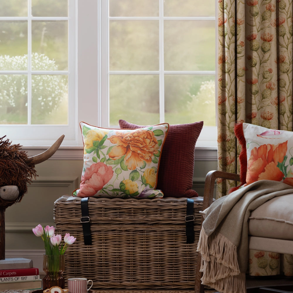 Maisie Printed Piped Cushion Sand