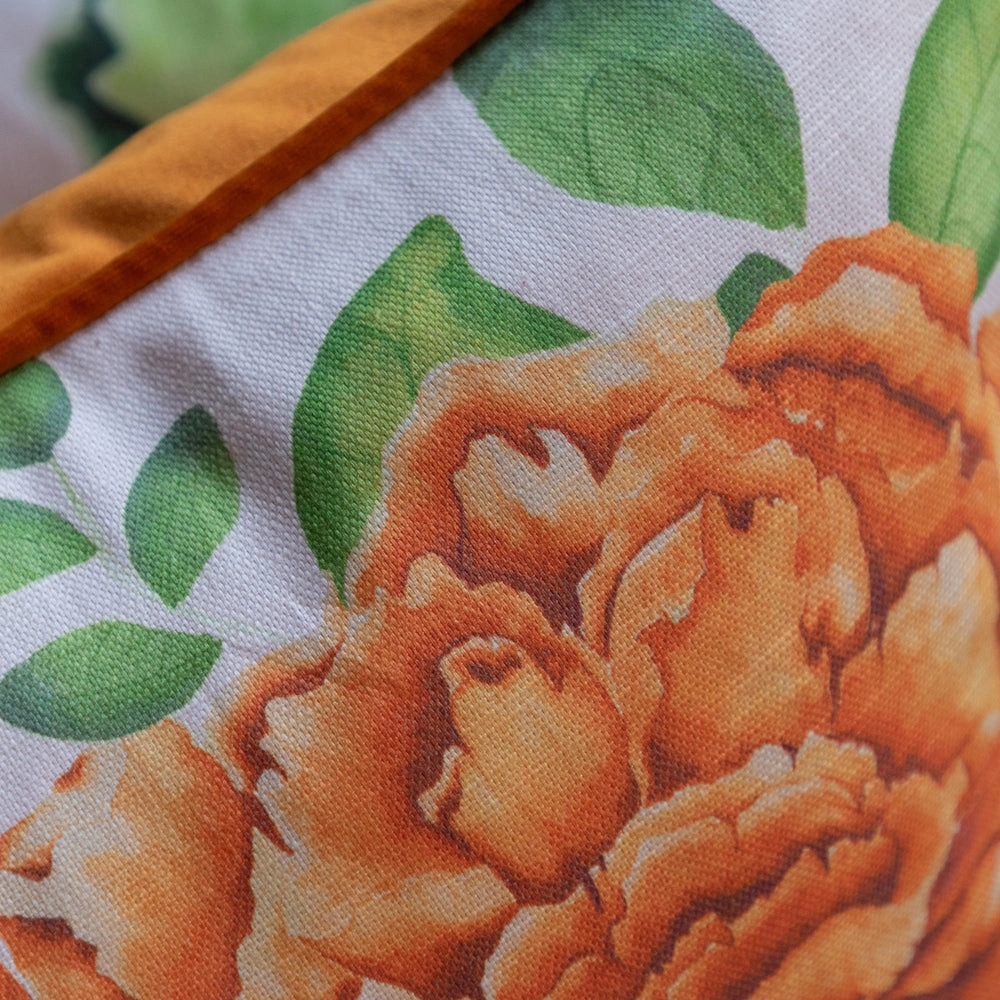 Maisie Printed Piped Cushion Sand