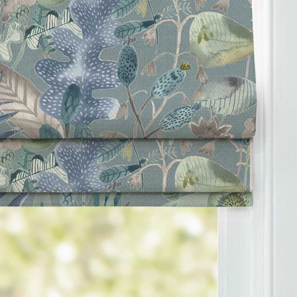 Maizey Printed Cotton Made to Measure Roman Blinds Cornflower