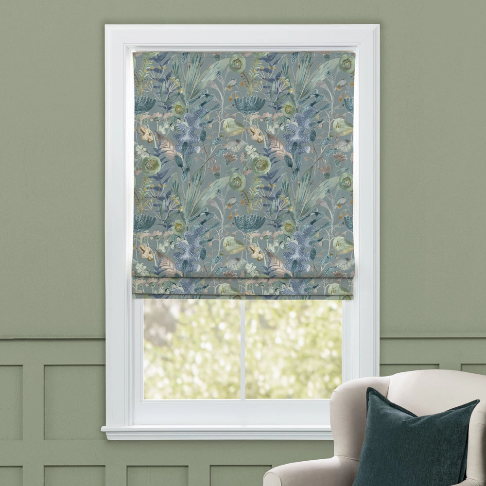 Maizey Printed Cotton Made to Measure Roman Blinds Cornflower