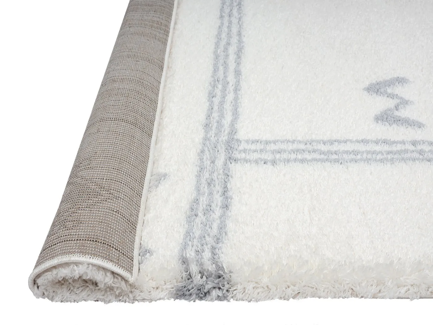 Makara Ivory And Grey Tribal Shag Rug *NO RETURNS UNLESS FAULTY