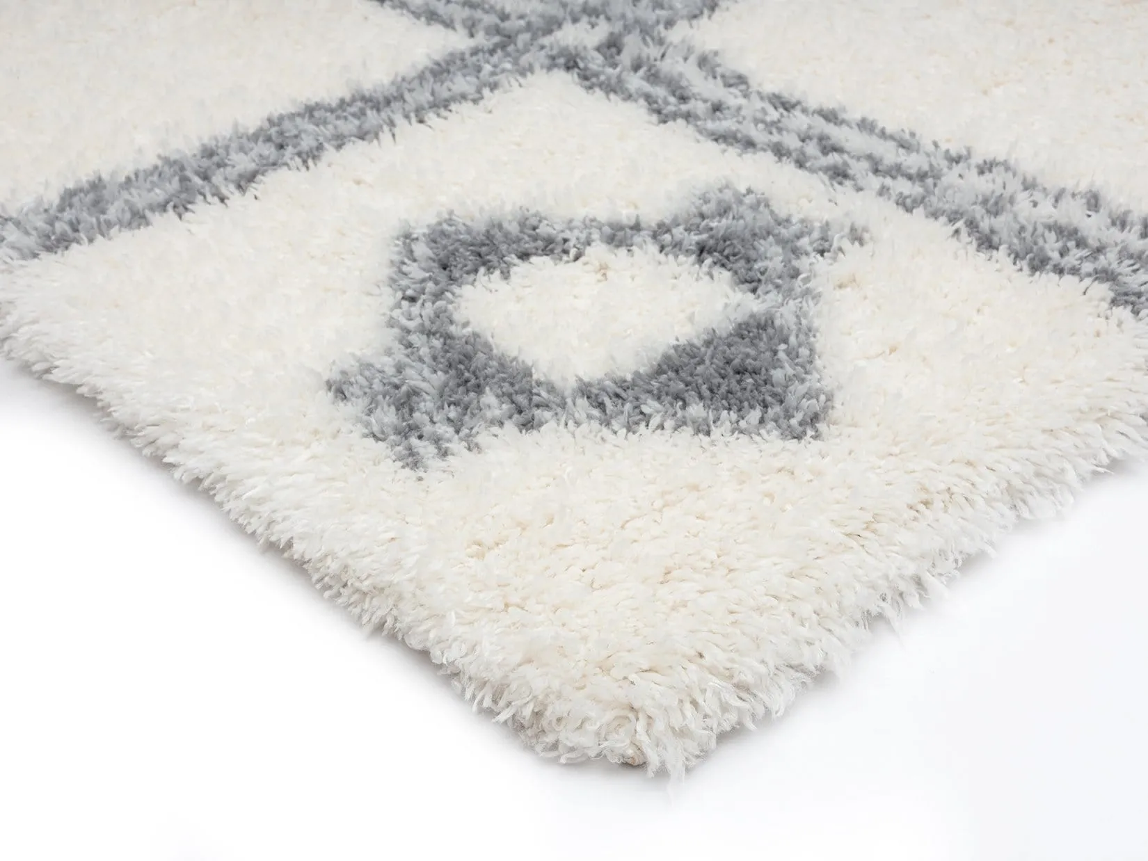 Makara Ivory And Grey Tribal Shag Rug *NO RETURNS UNLESS FAULTY
