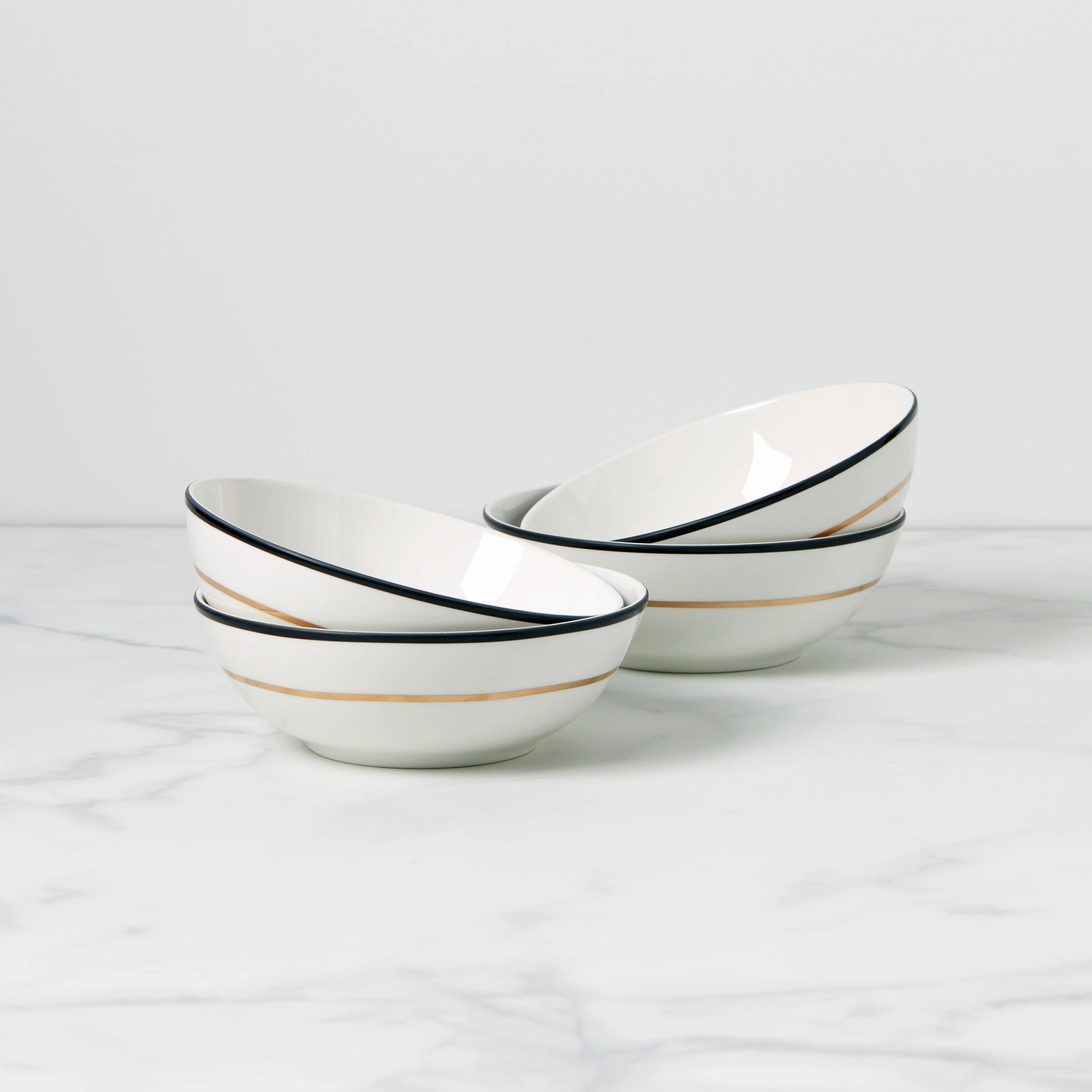 Make It Pop All-Purpose Bowls - Set of 4 - Black/Goldmodern kitchen decor ,kitchen dinner set ,dinnerware 