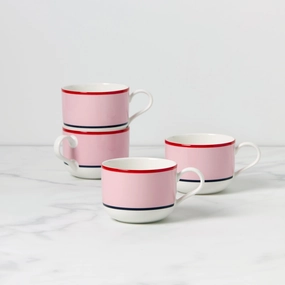 Make It Pop Mugs - Set of 4 - Pink/Blueglass cups ,personalized mugs 