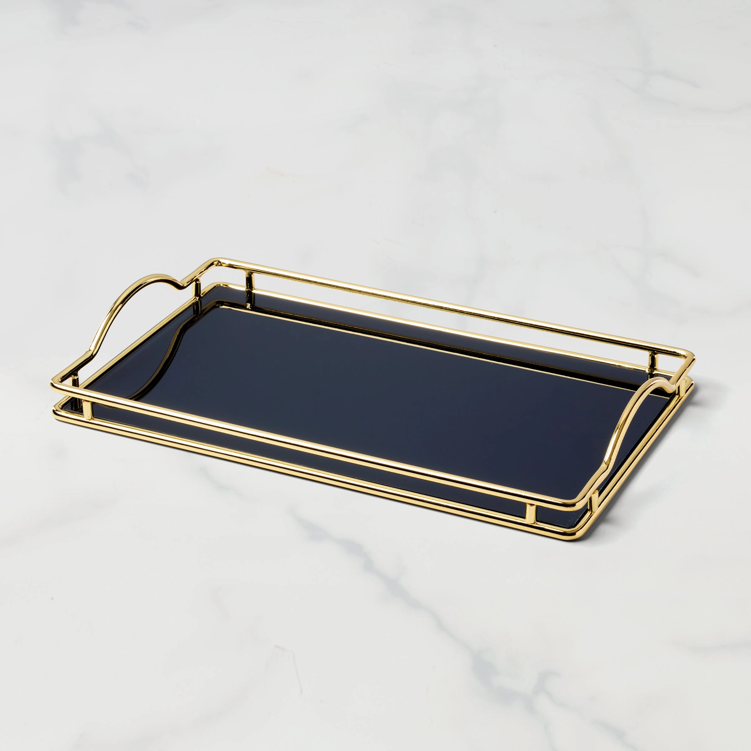 Make It Pop Navy Glass Vanity Trayhome decor ,wall decor 