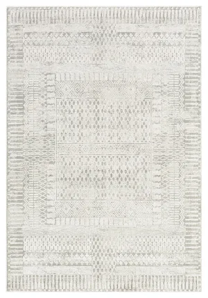 Makeda Ivory and Grey Distressed Tribal Rug *NO RETURNS UNLESS FAULTYmodern color block patchwork rug