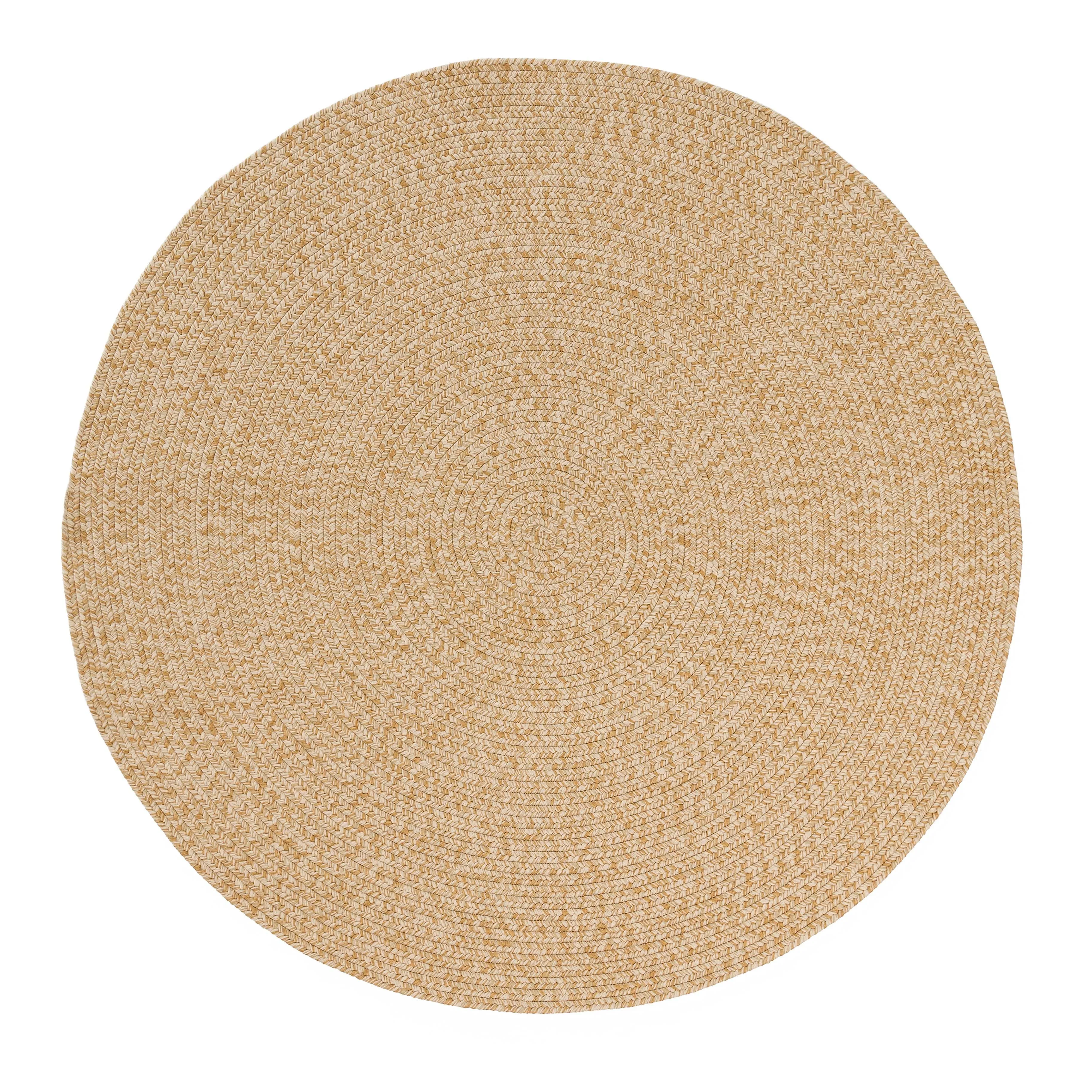 Malia Beige Braided Flatweave Indoor Outdoor Round Rugmodern color block patchwork rug