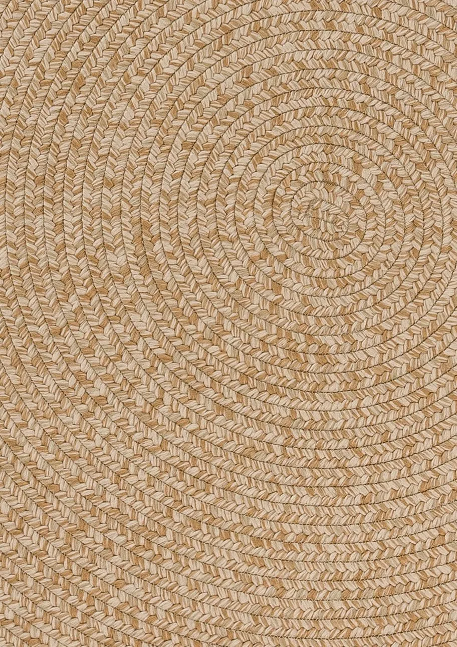 Malia Beige Braided Flatweave Indoor Outdoor Round Rug