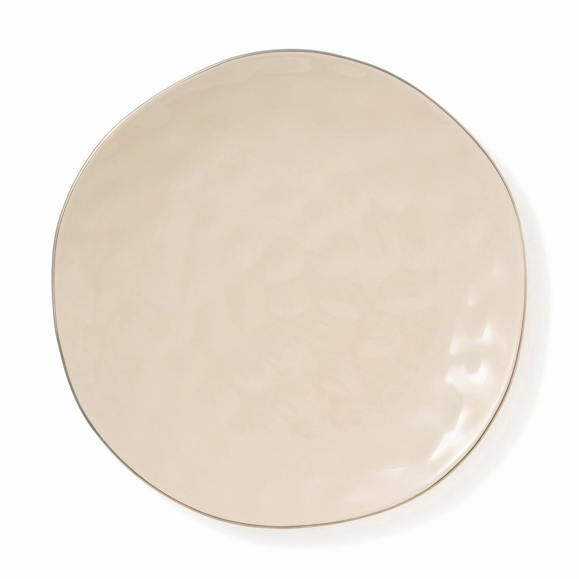 Mallet Plate L Beigehand-painted ceramic bowl
